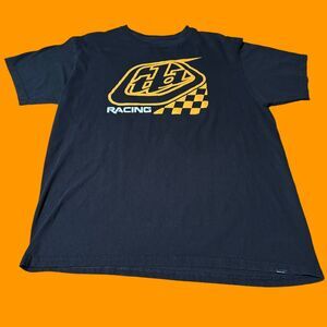 Troy Lee Designs T Shirt Mens Size L Black Short Sleeve Motorcycles Adult Casual